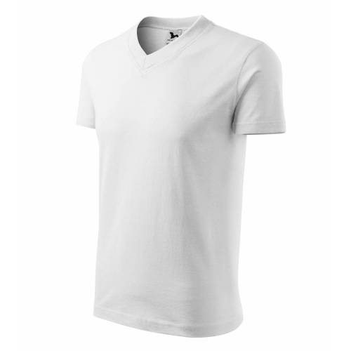 V-neck tričko unisex bílá S