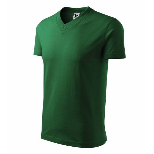V-neck tričko unisex lahvově zelená S