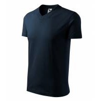 V-neck tričko unisex námořní modrá S