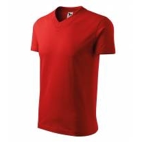 V-neck tričko unisex červená S