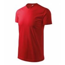 Heavy V-neck tričko unisex červená S