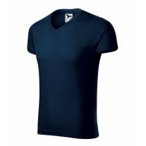Slim Fit V-neck tričko pánské námořní modrá S