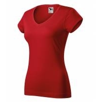 Fit V-neck tričko dámské červená XS