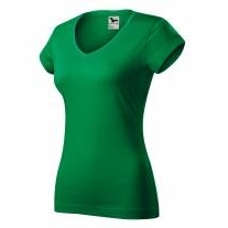 Fit V-neck tričko dámské středně zelená XS
